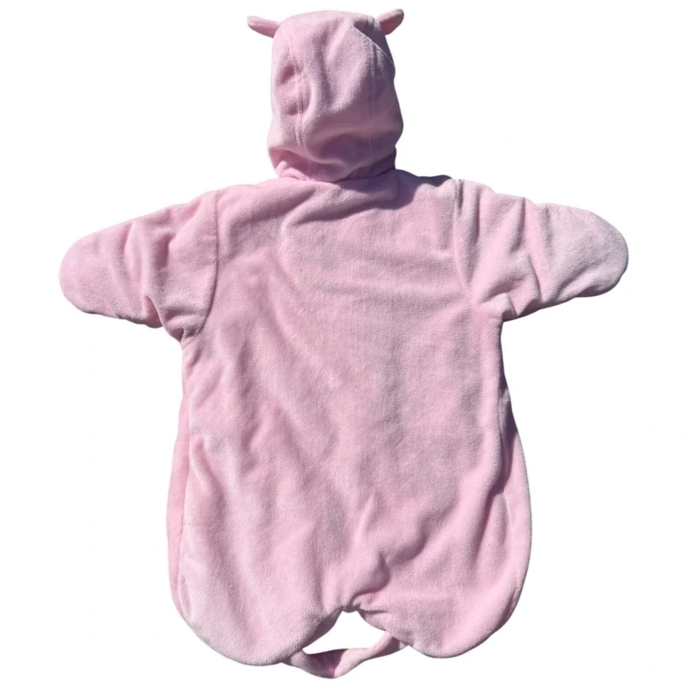 Carters Baby Girl Pink Fleece Bunting Pram Suit Hooded Bear Ears 0-6 Months